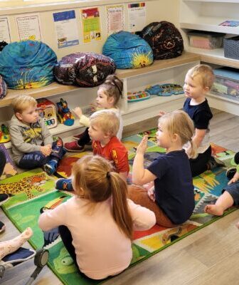 Kids are doing some activities in the Little Scholars Academy